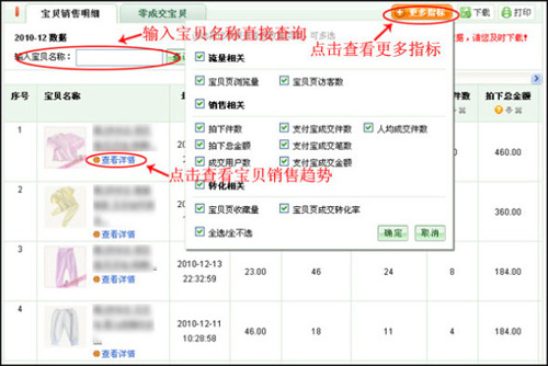 淘寶開店教程之量子恒道銷售分析功能7