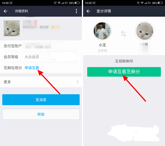 互看芝麻信用的方法