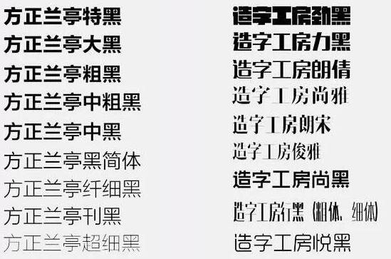 淘寶美工常用的字體